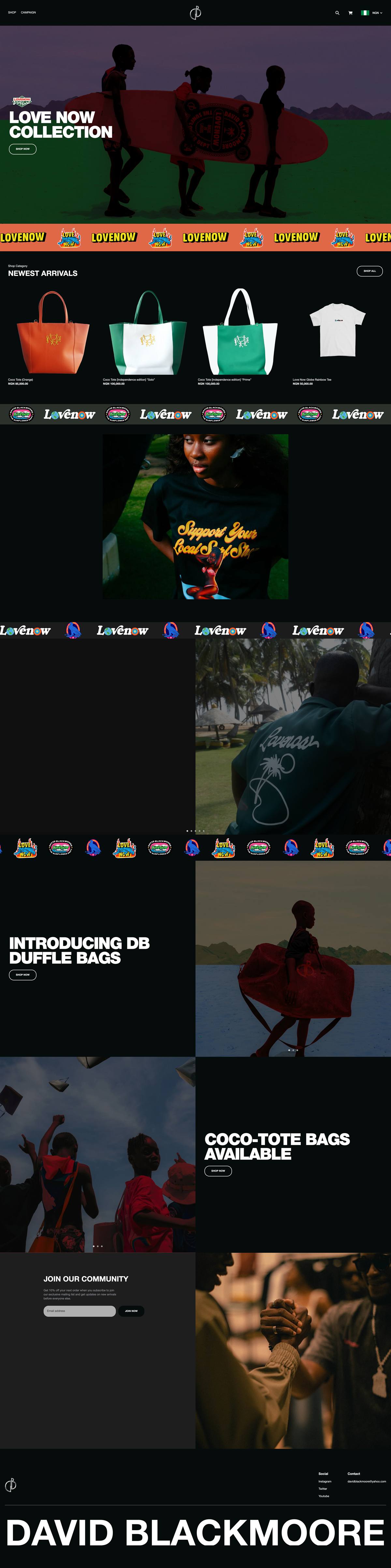 David Blackmoore landing page screenshot