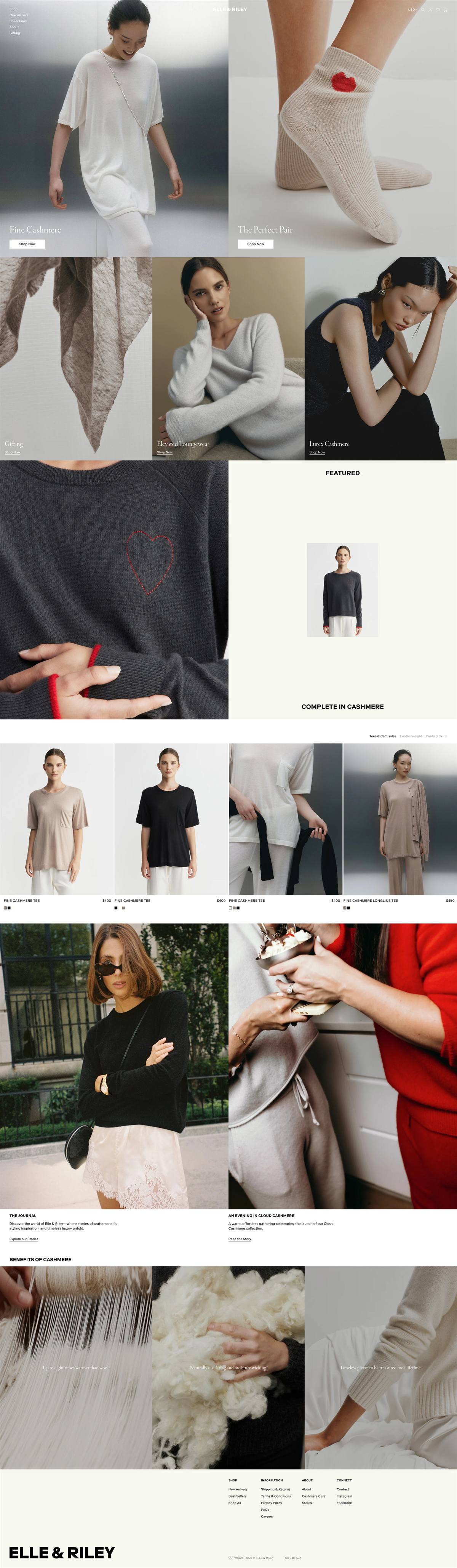 Elle & Riley landing page screenshot