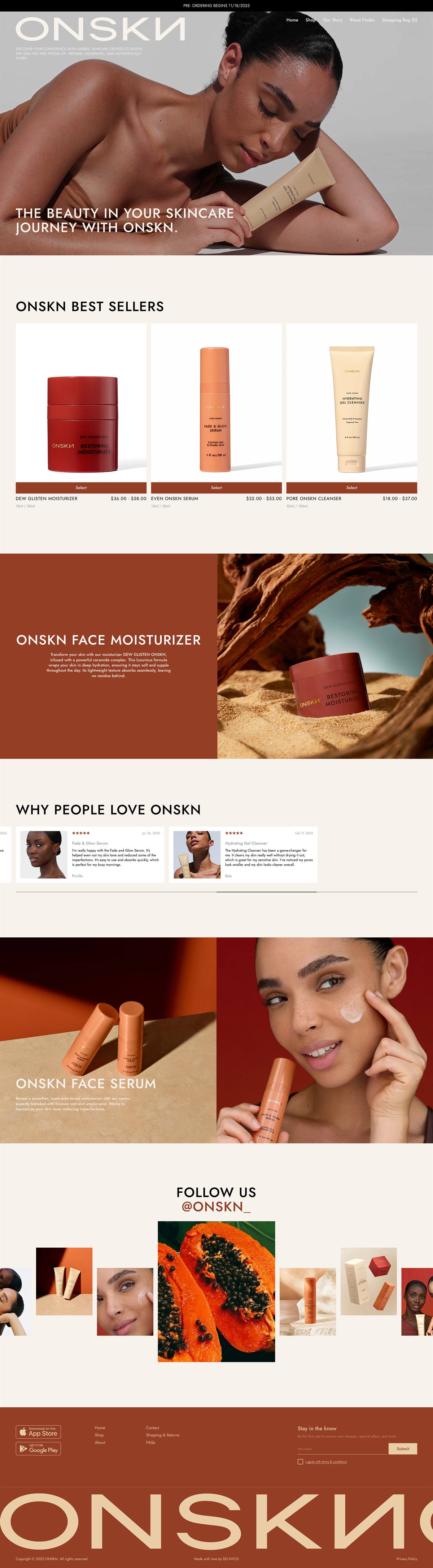 ONSKN landing page screenshot